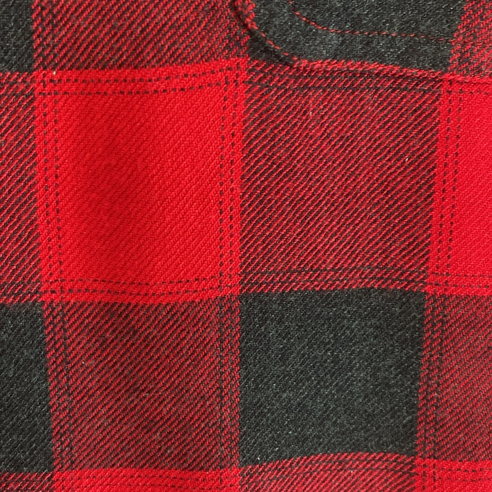 Never Worn Lucky Brand Red and Charcoal Buffalo Check Buttondown Tunic in Size L - Picture 4 of 8